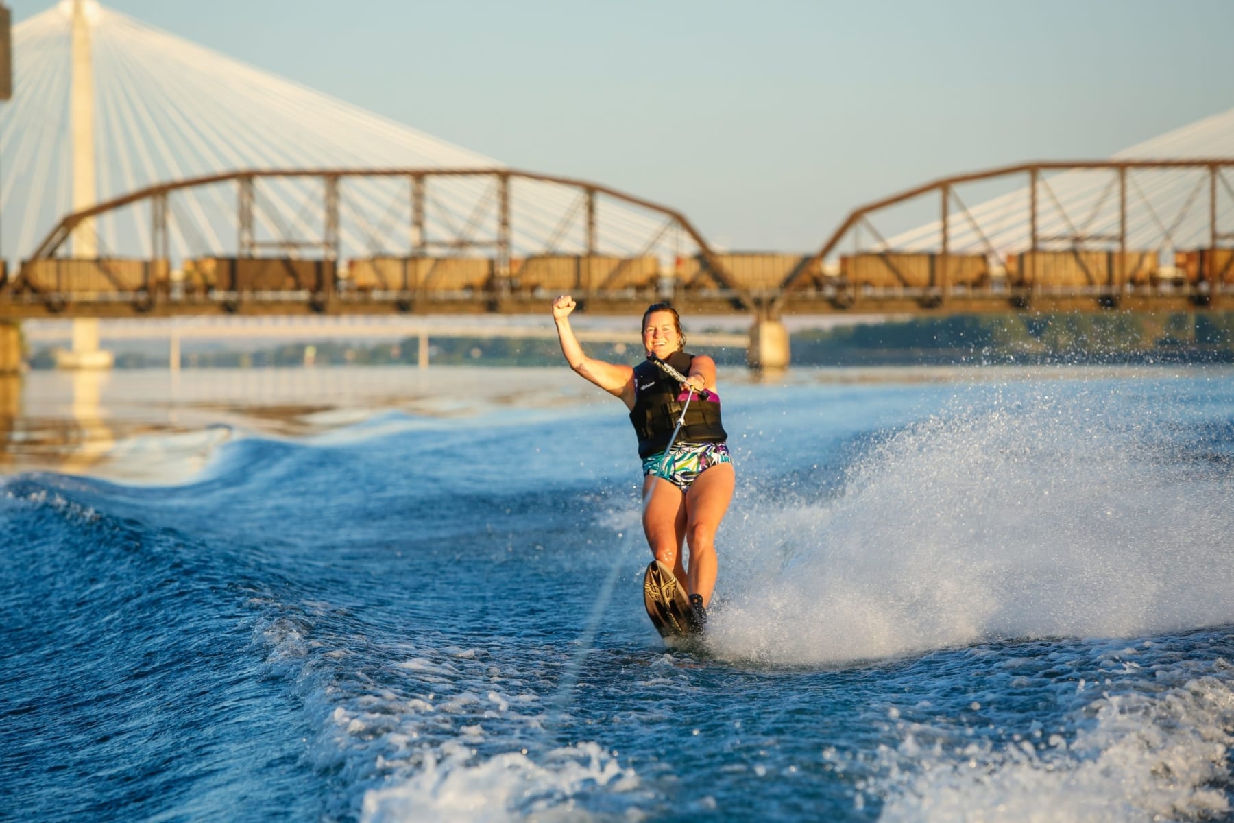 girl water skiing